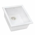 Ruvati 15 x 17 inch Granite Composite Undermount Single Bowl Wet Bar Prep Sink Arctic White RVG2016WH